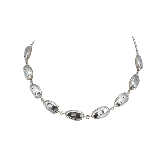 Collar Diesel Sculptural Metal Link Silver