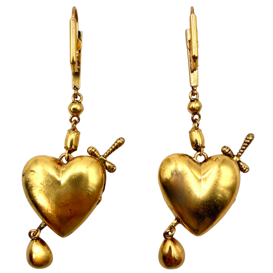 Aretes Alexander McQueen Heart Gold