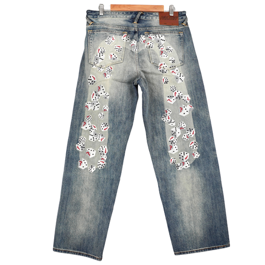 Pantalones Palace Dice Embroidery Evisu