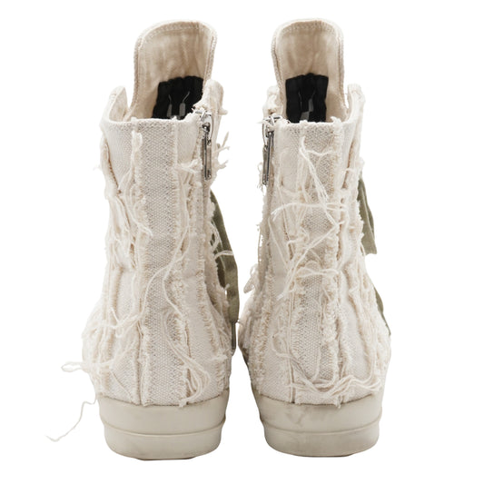 Tenis Rick Owens Calzado Canvas Distressed High-Top