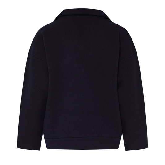 Suéter Bottega Veneta Compact Wool V-Neck Jumper Navy