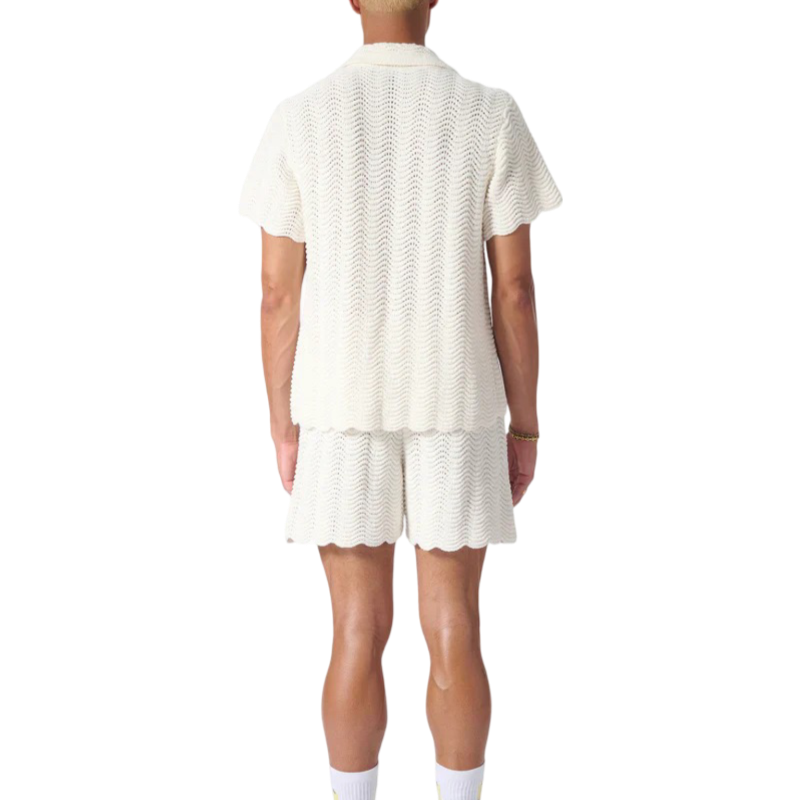 Camisa Casablanca Wavy Gradient Crochet Blanca SS24