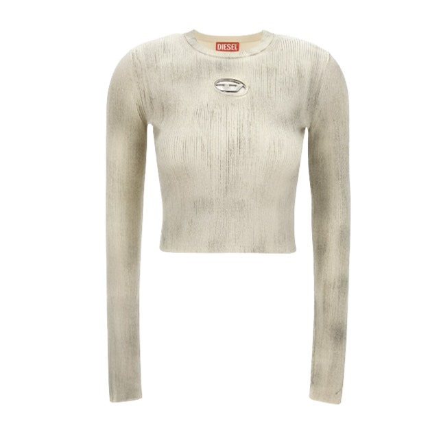 Suéter Cropped Gris Logo Diesel SS24