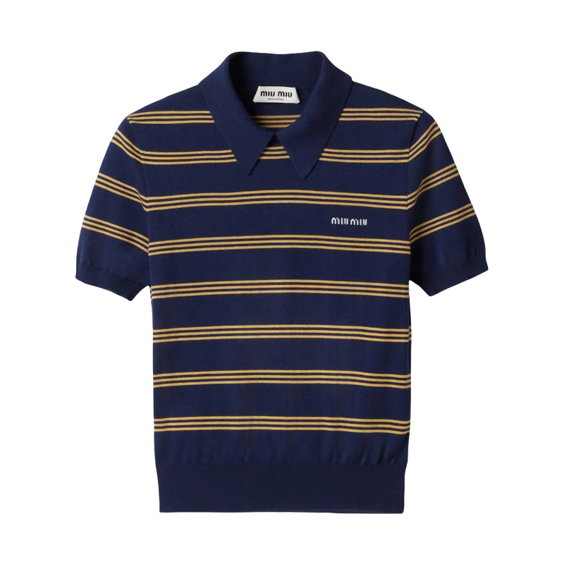Suéter Polo Miu Miu de Rayas en Casimir y Seda