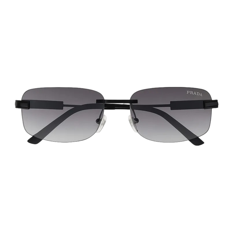 Lentes De Sol Con Placa Metálica Prada Fade Negro