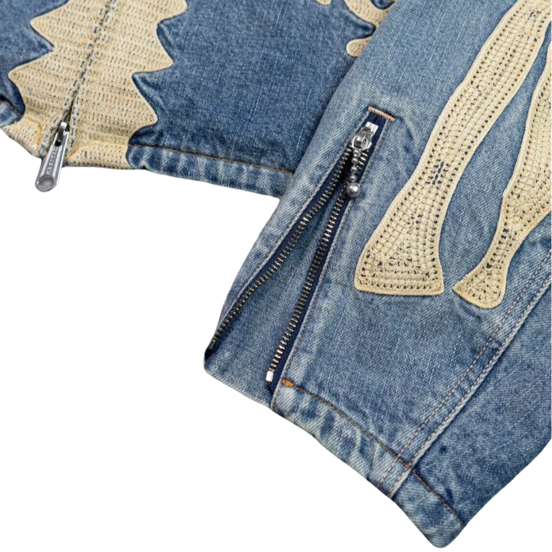 Chaqueta Denim Skeleton Crochet URKOOL SS24