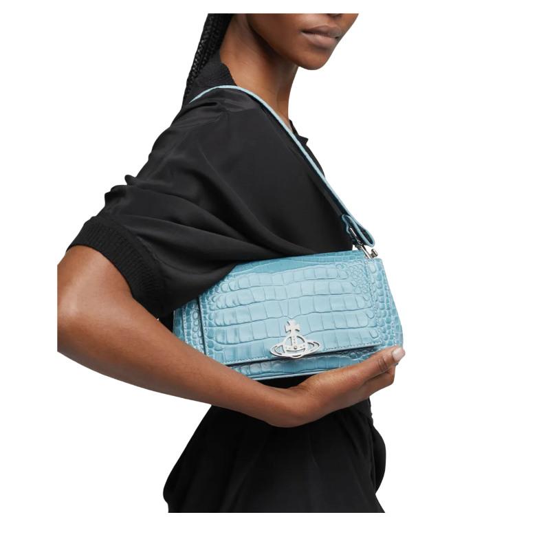 Bolsa De Mano Hazel Vivienne Westwood Cocodrilo Blue