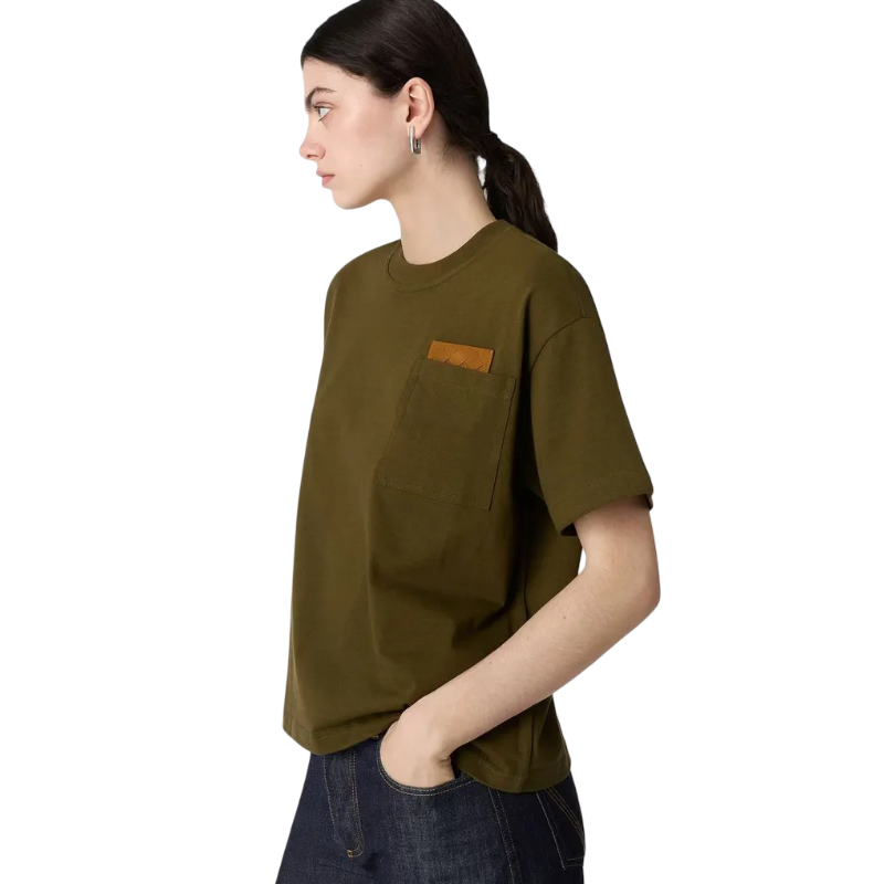 Playera Bottega Veneta Pocket Patch Green