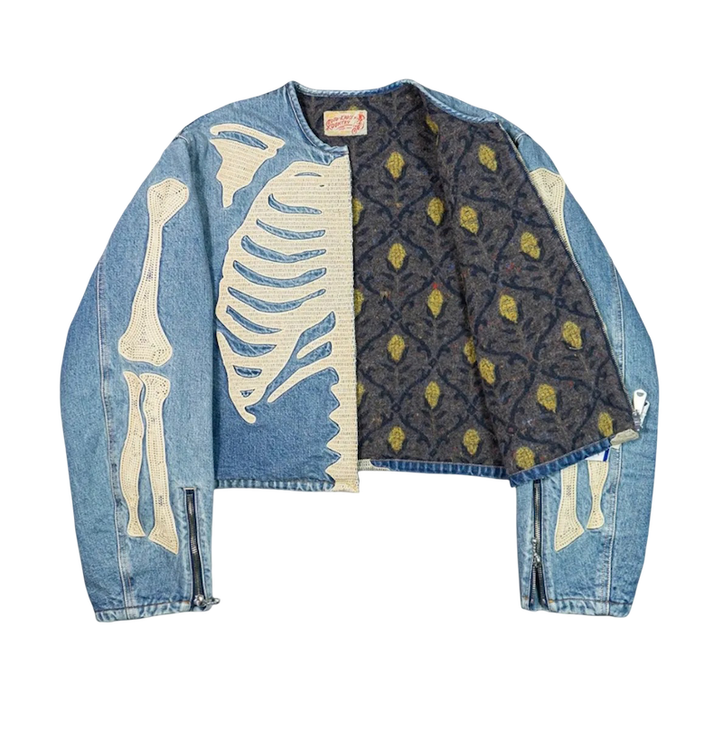 Chaqueta Denim Skeleton Crochet URKOOL SS24