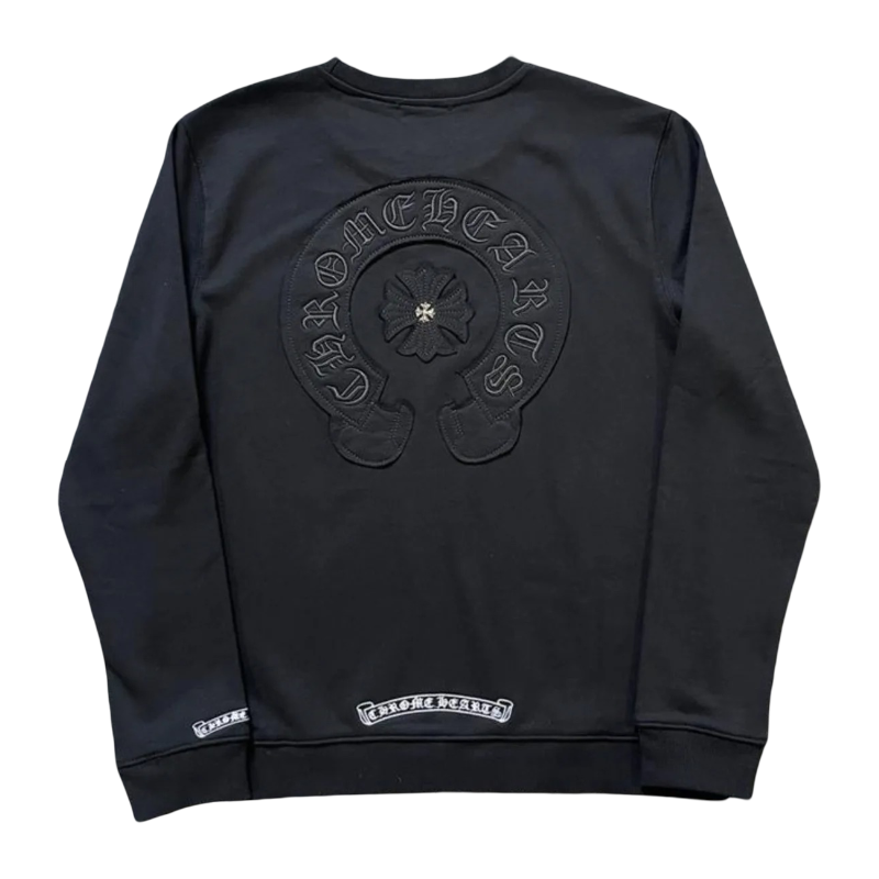 Sueter Negro Apliqué Logo Espalda Chrome Hearts SS24