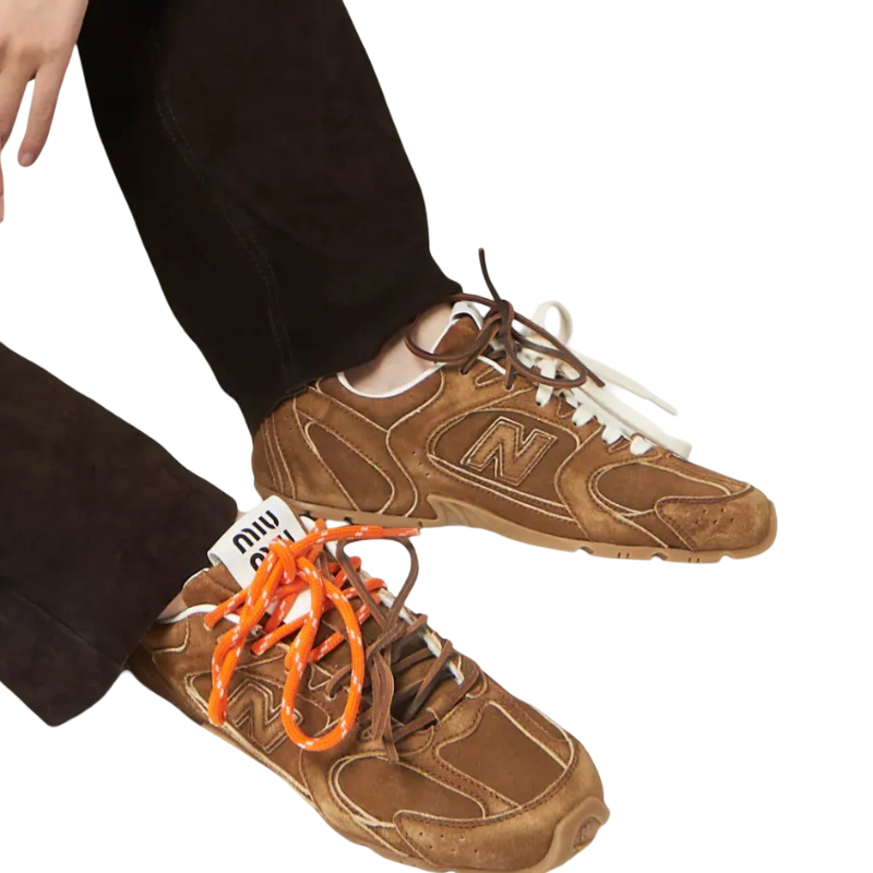 Tenis Miu Miu 530 Sl Suede Sneakers Cinnamon