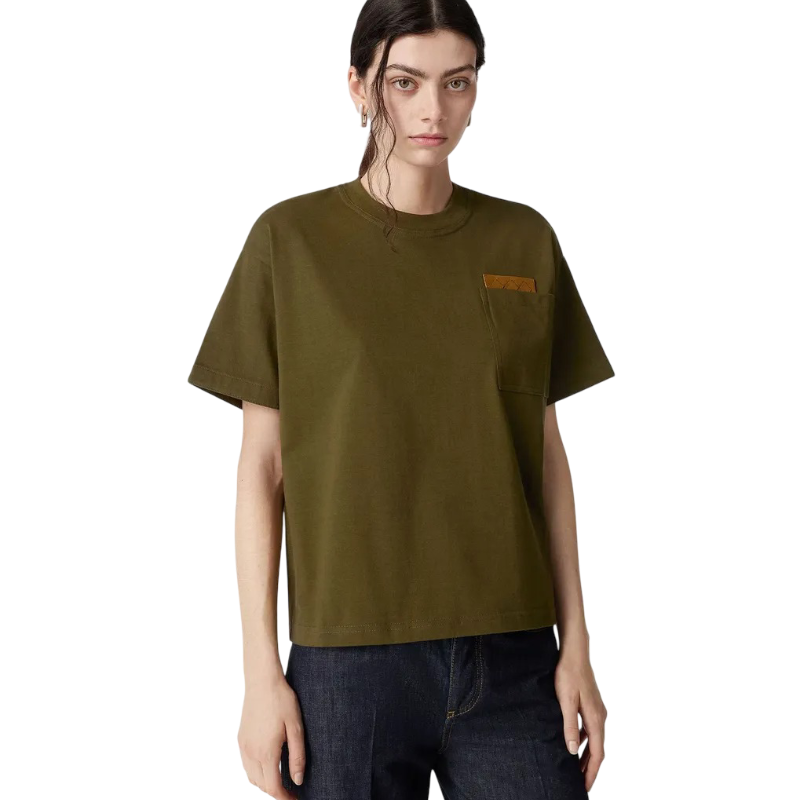 Playera Bottega Veneta Pocket Patch Green