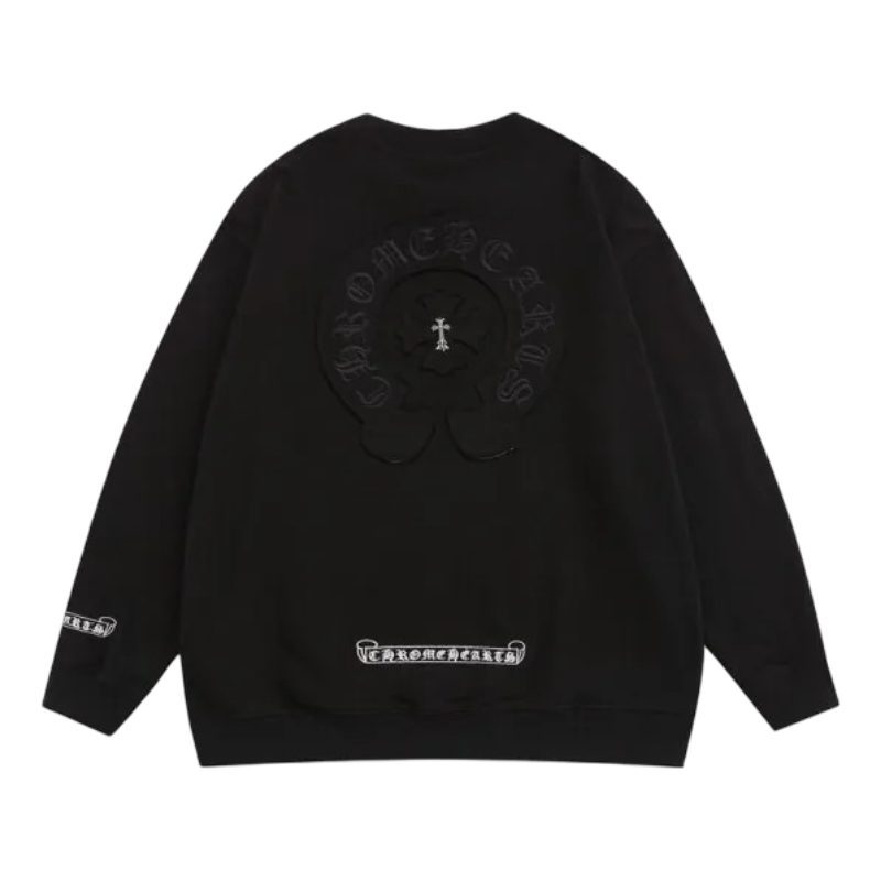 Sueter Negro Apliqué Logo Espalda Chrome Hearts SS24
