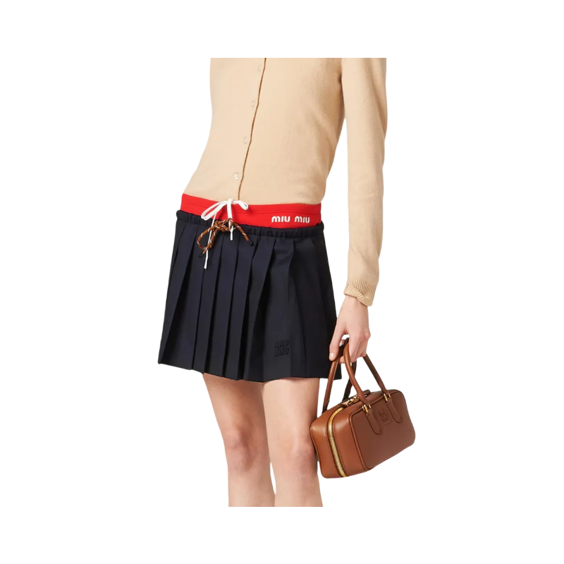 Falda Miu Miu Corta Con Diseño Plisado Batavia