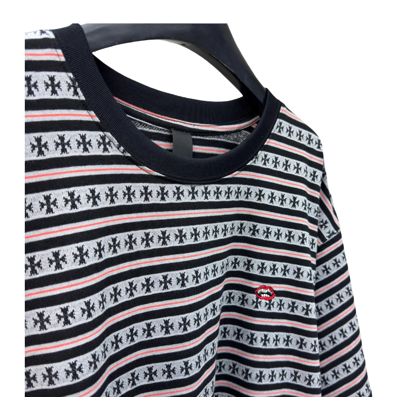 Playera Chrome Hearts Striped Cross