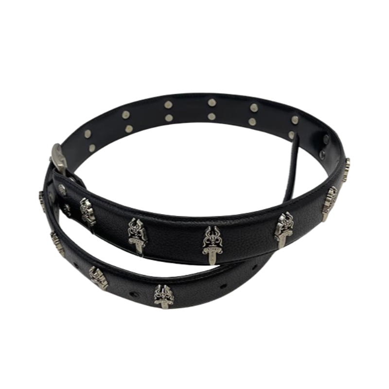 Cinturón Cuero Chrome Hearts Espadas