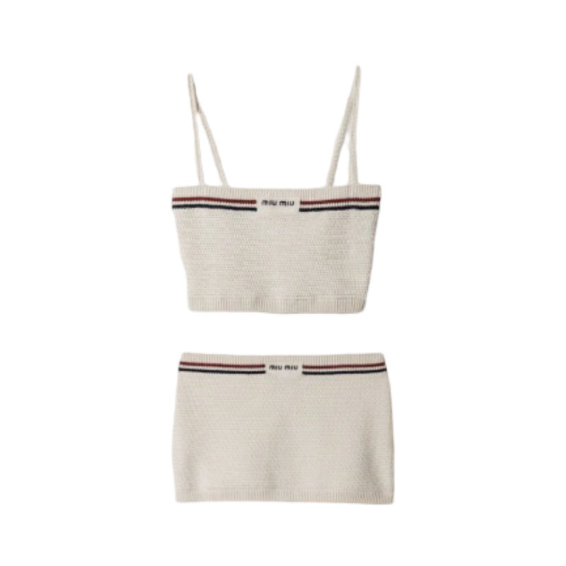 Conjunto Miu Miu De Punto De Algodón Crema S - M