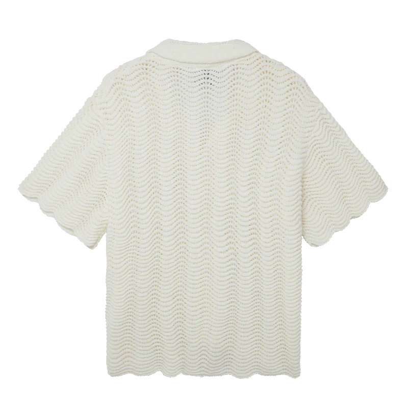 Camisa Casablanca Wavy Gradient Crochet Blanca SS24