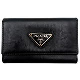 Tarjetero Prada Saffiano Negro Llavero