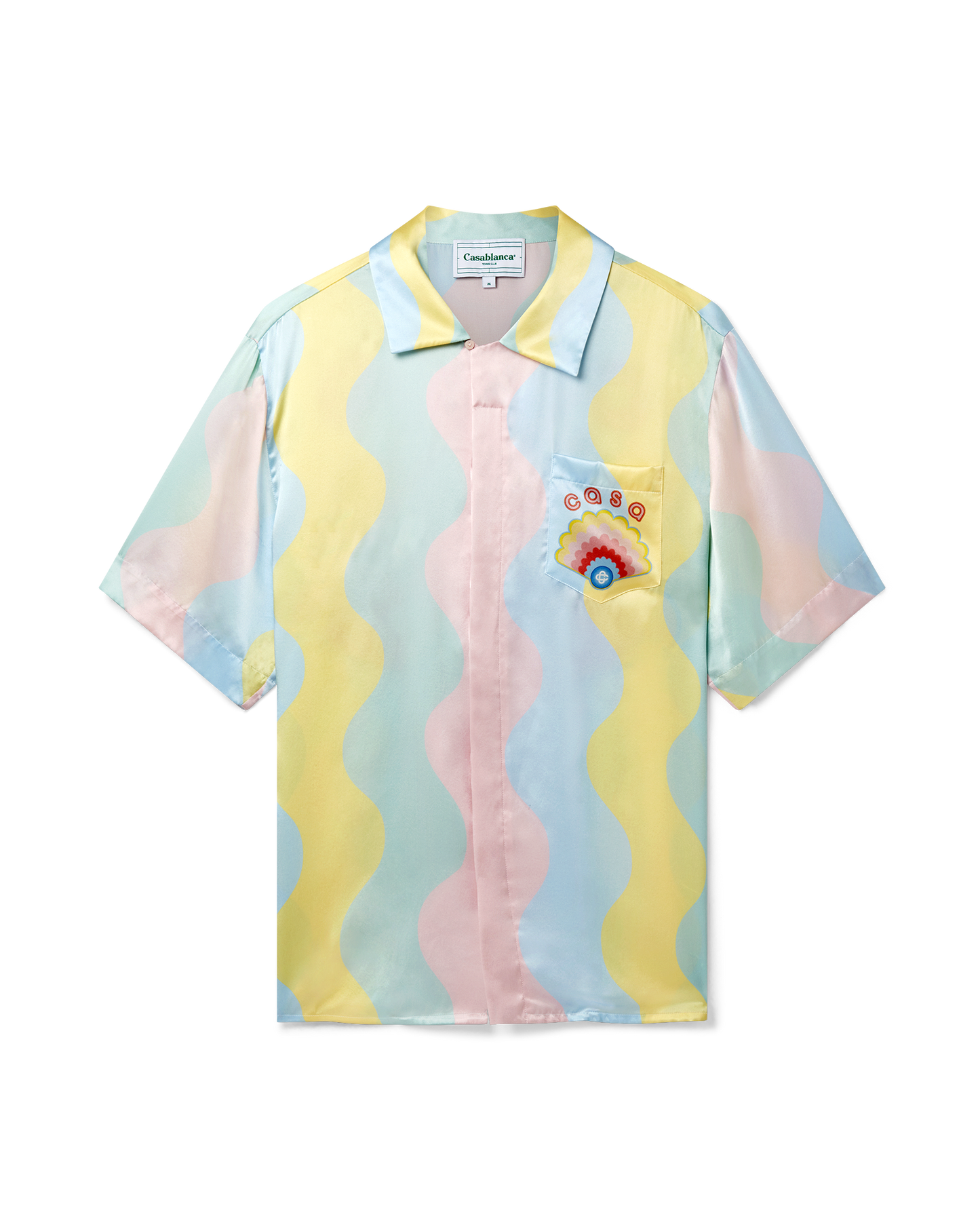 Camisa de seda con ondas de concha
