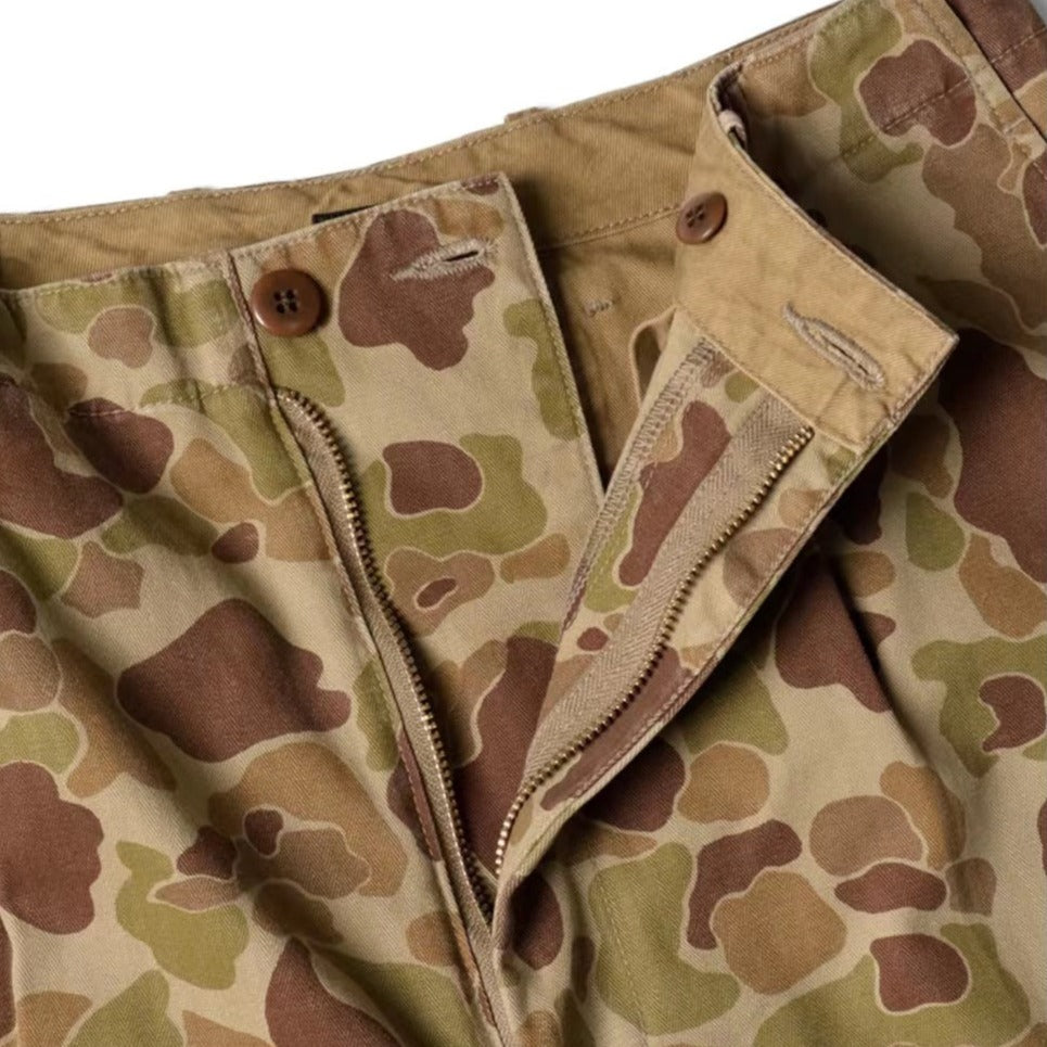 8Oz Denim FOLK-DOJO Embroidery Easy Pants - Camo