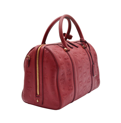 Bolsa MCM Boston Bag Visetos Embossed Leather