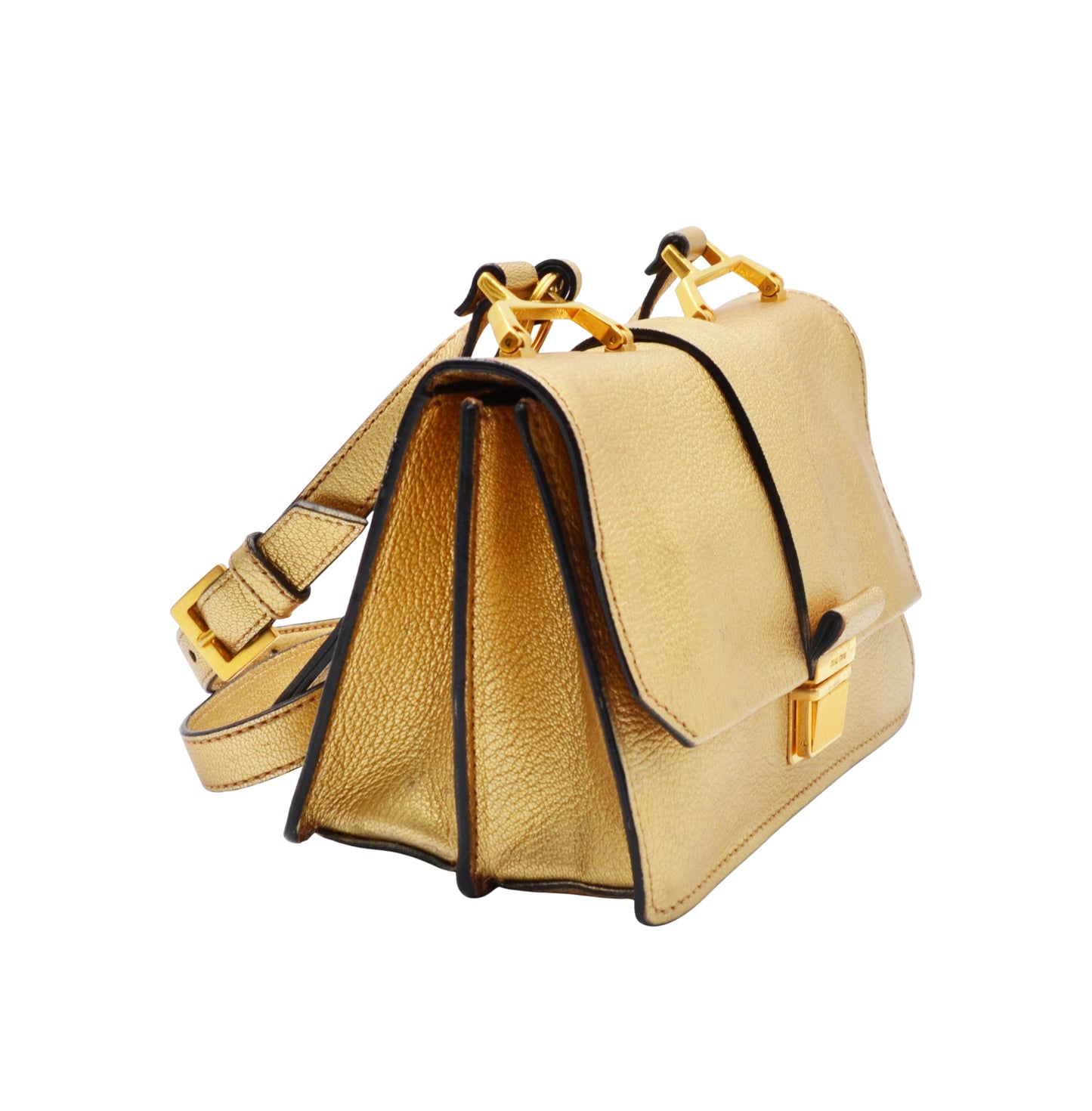 Bolsa Miu Miu Gold Sheepskin Shoulder Bag