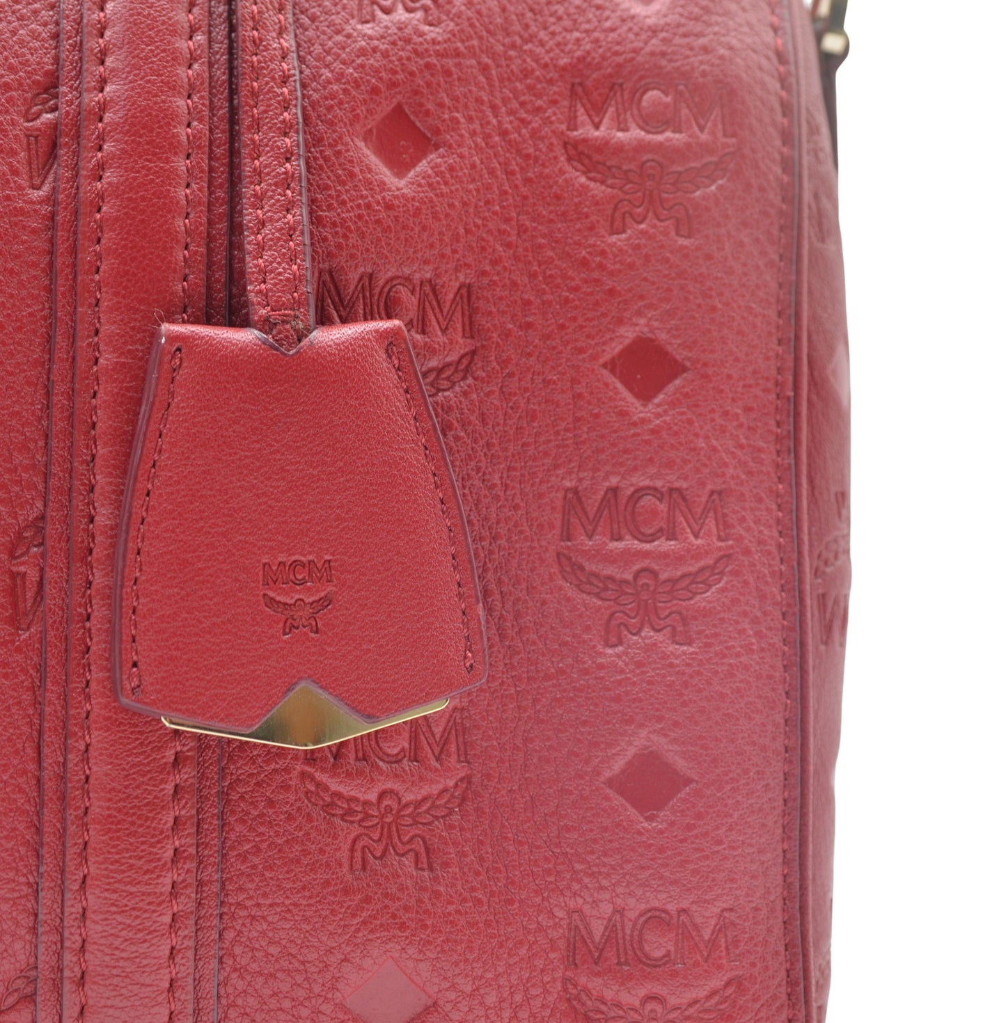 Bolsa MCM Boston Bag Visetos Embossed Leather