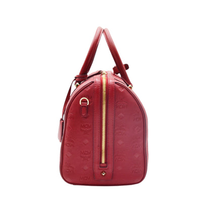 Bolsa MCM Boston Bag Visetos Embossed Leather