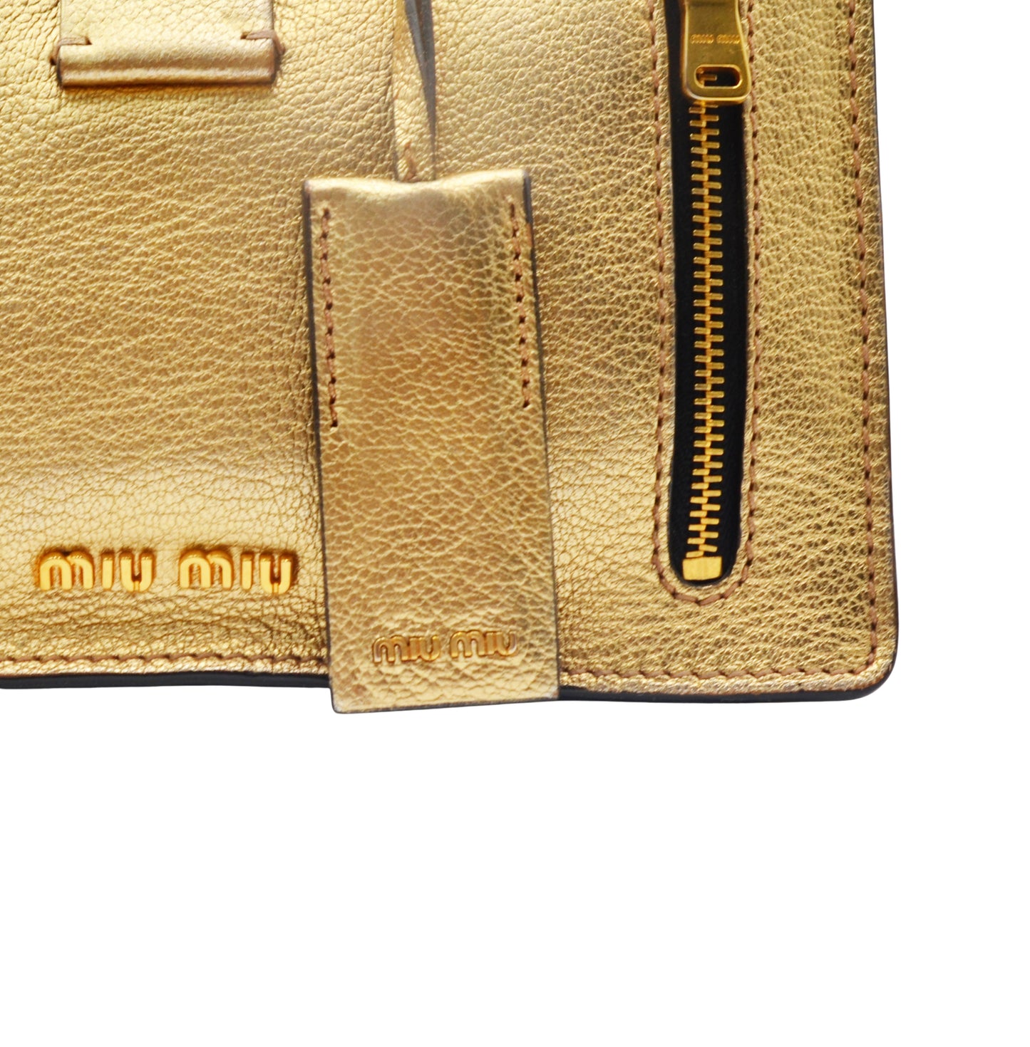 Bolsa Miu Miu Gold Sheepskin Shoulder Bag