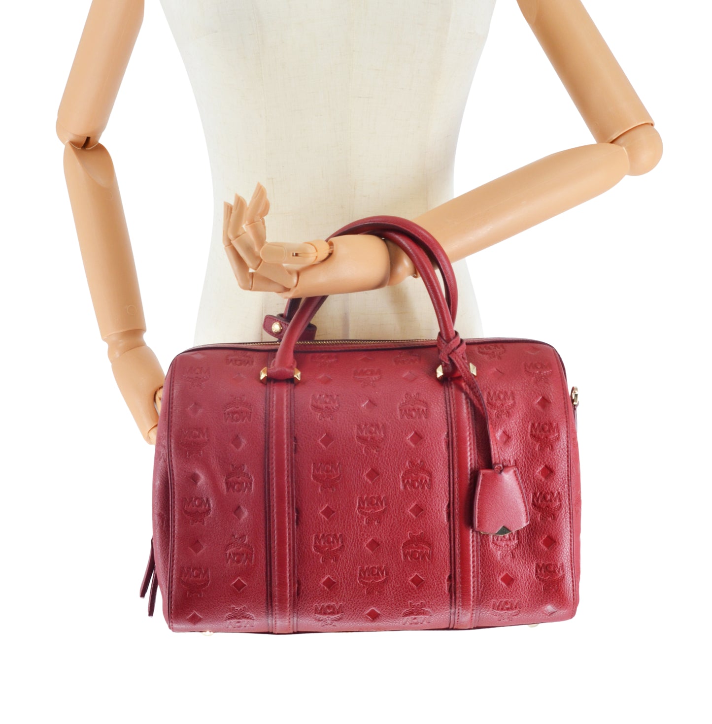 Bolsa MCM Boston Bag Visetos Embossed Leather