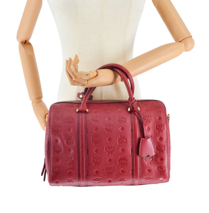 Bolsa MCM Boston Bag Visetos Embossed Leather
