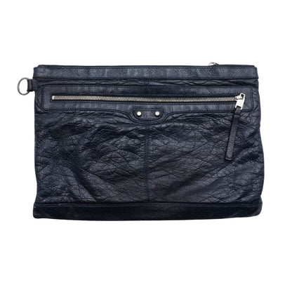 Bolsa Balenciaga Blue Motocross Classic Clip L Clutch Bag
