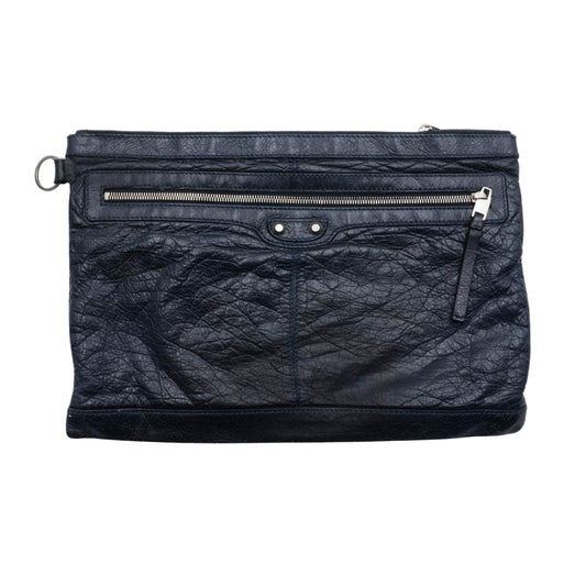 Bolsa Balenciaga Blue Motocross Classic Clip L Clutch Bag