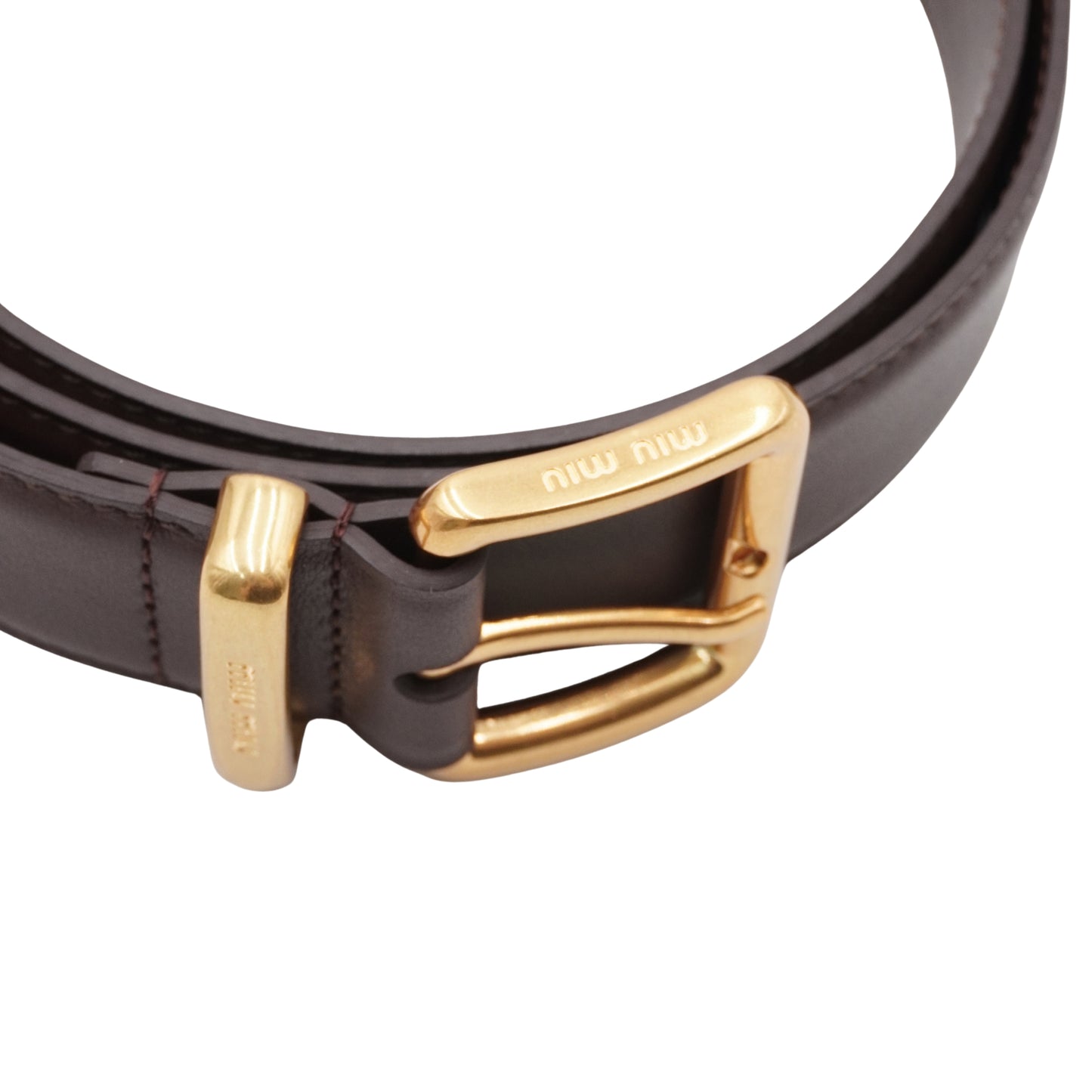 Cinturón Miu Miu Logo-Engraved Buckle