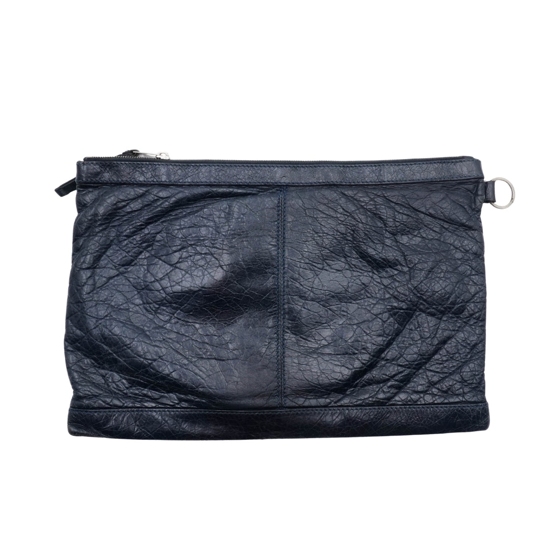 Bolsa Balenciaga Blue Motocross Classic Clip L Clutch Bag