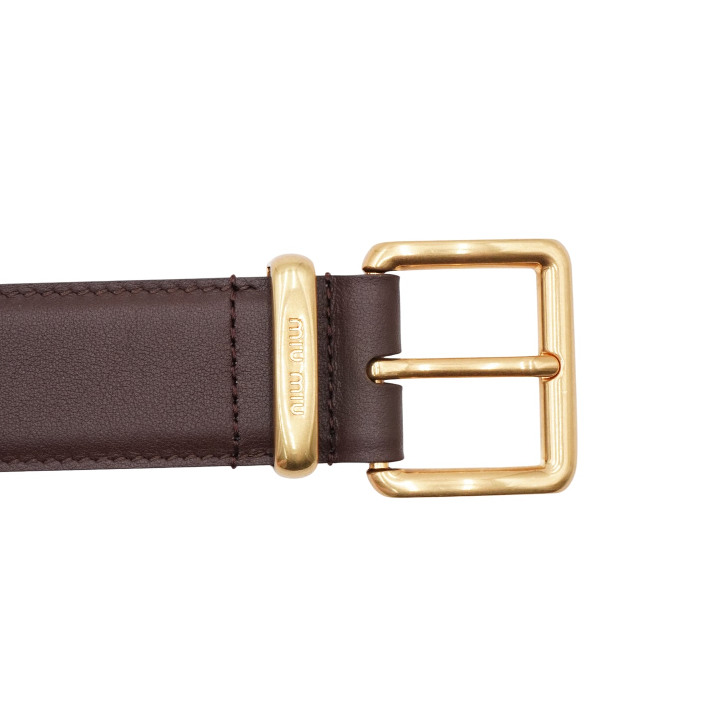 Cinturón Miu Miu Logo-Engraved Buckle