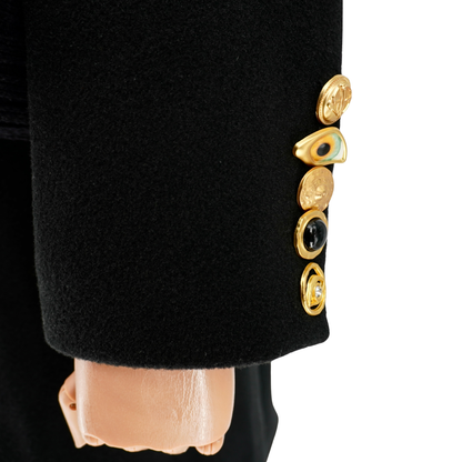 Abrigo Negro Cashmere Schiaparelli