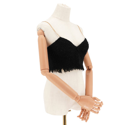 Blusa Alexander Wang Top Tweed Fray Bra Tank Top Black