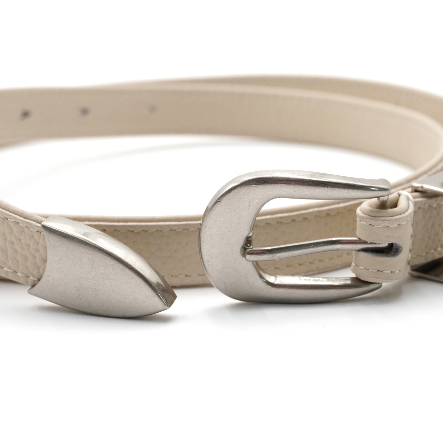 Our Legacy Cinturón 2 CM Leather Belt Beige