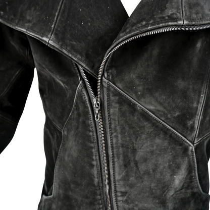 Chamarra Rick Owens Stooges Diagonal Zip Suede