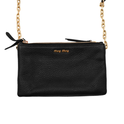 Miu Miu Bolsa Madras Leather Crossbody
