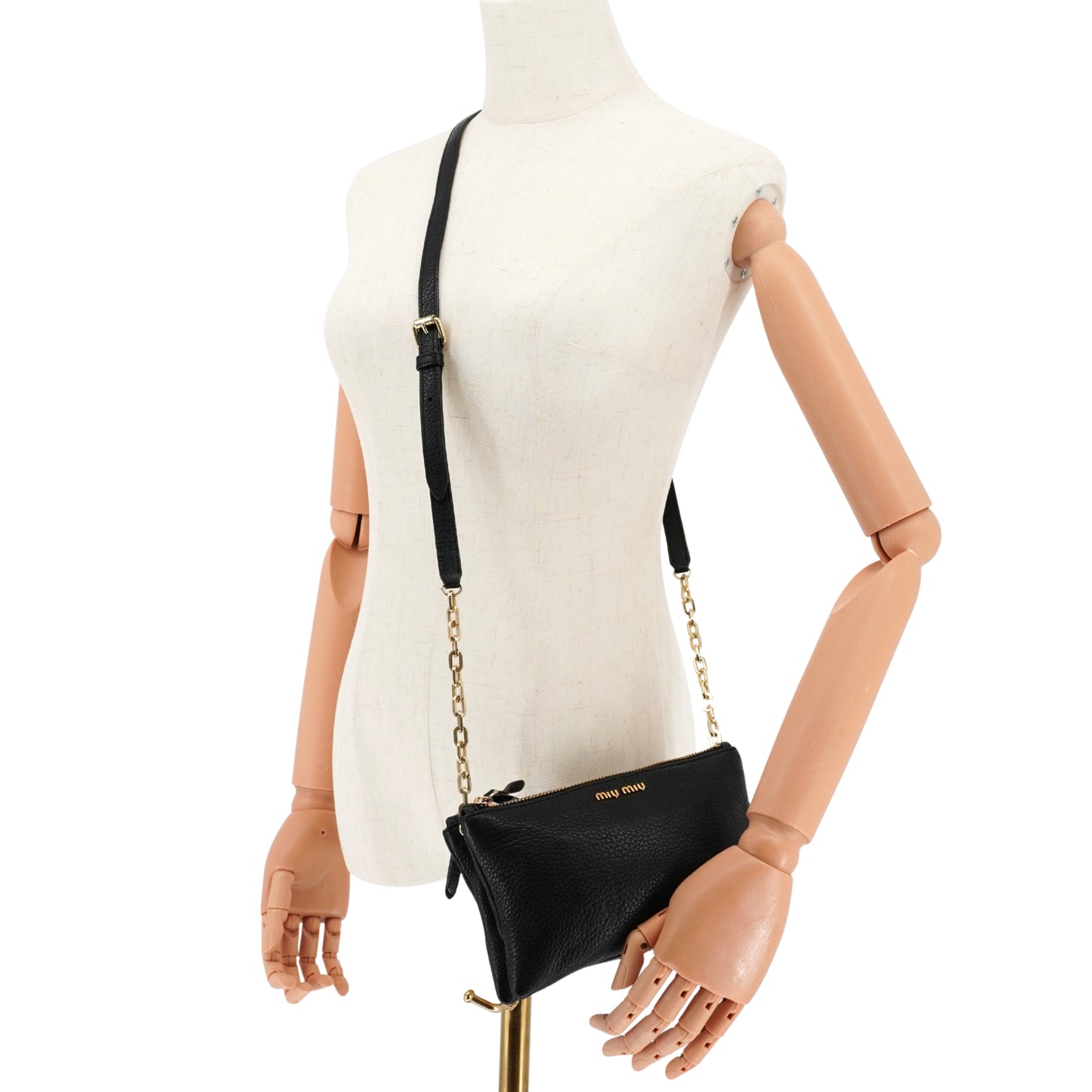 Miu Miu Bolsa Madras Leather Crossbody