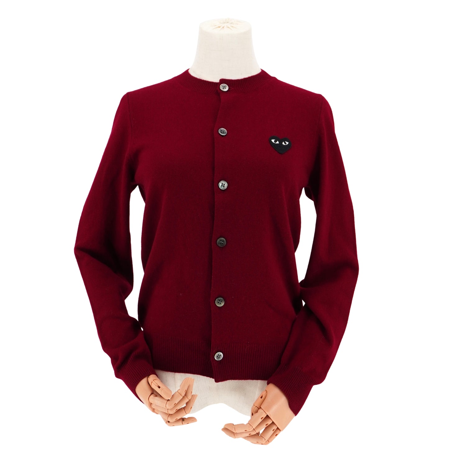 Suéter Comme des Garçons Cardigan Black Heart Patch PLAY