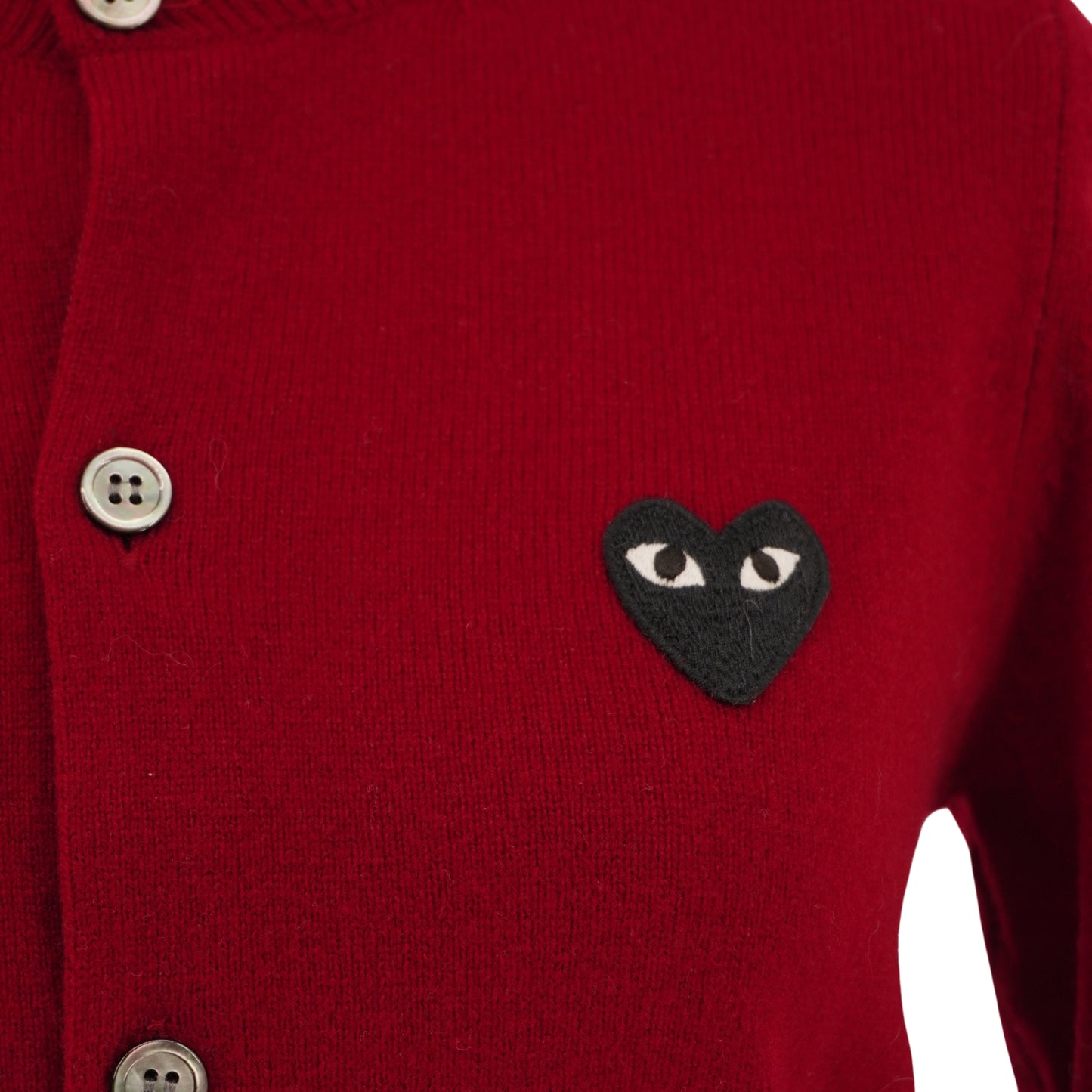 Suéter Comme des Garçons Cardigan Black Heart Patch PLAY