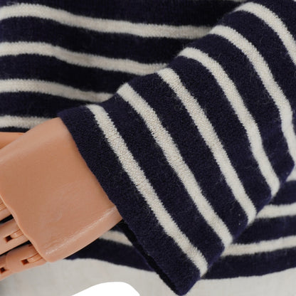 Suéter Comme des Garçons Striped Knit Red Heart Patch PLAY
