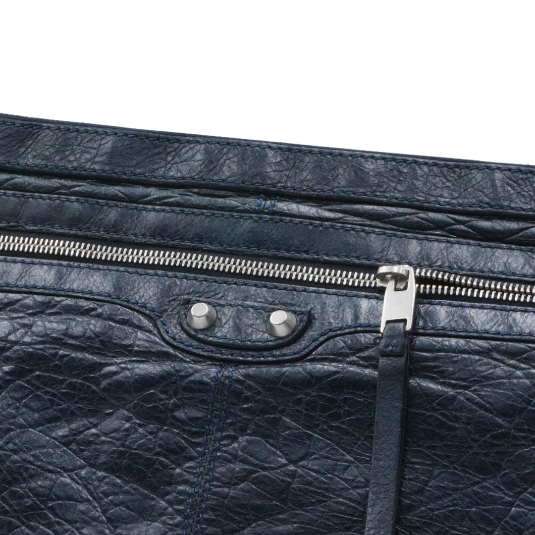 Bolsa Balenciaga Blue Motocross Classic Clip L Clutch Bag