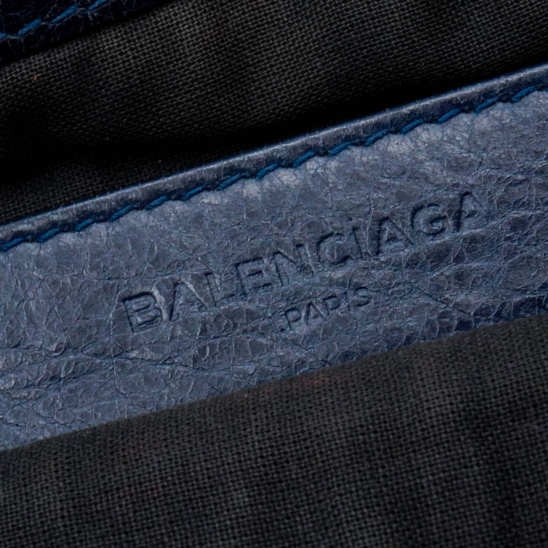 Bolsa Balenciaga Blue Motocross Classic Clip L Clutch Bag