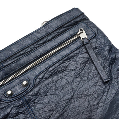 Bolsa Balenciaga Blue Motocross Classic Clip L Clutch Bag