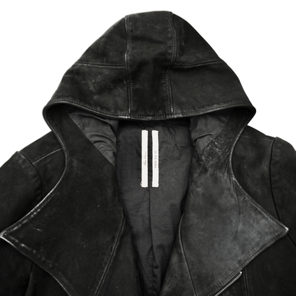 Chamarra Rick Owens Stooges Diagonal Zip Suede